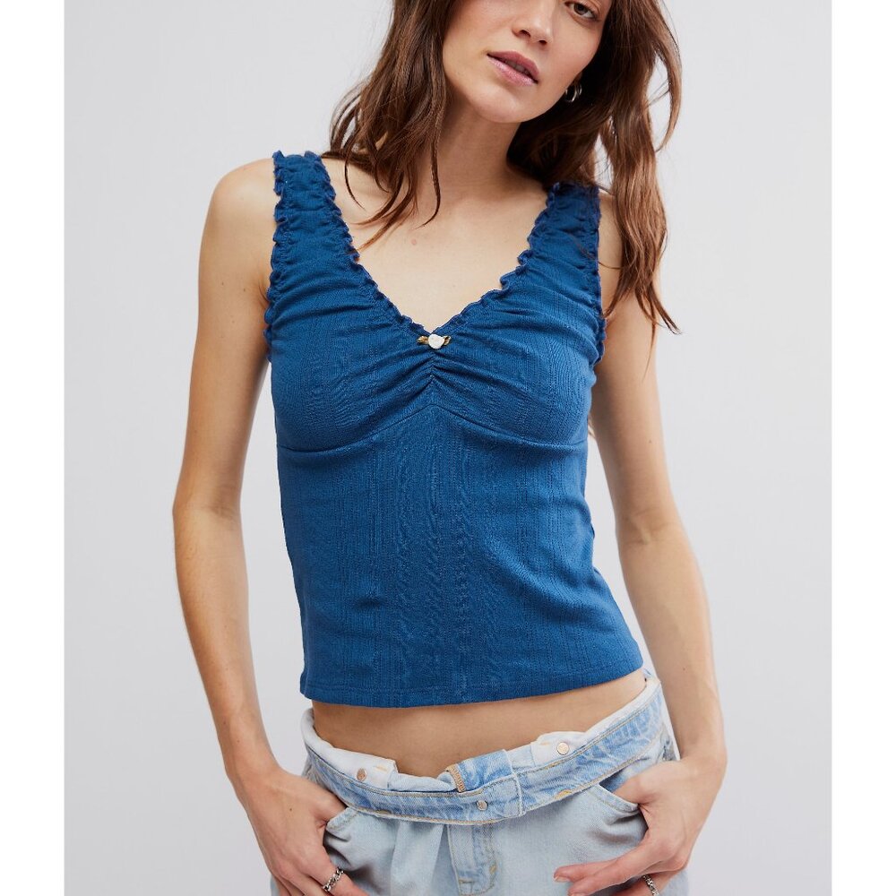 FREE PEOPLE Amelia Cami / Sargasso Sea. NWT♥️ Sz Small